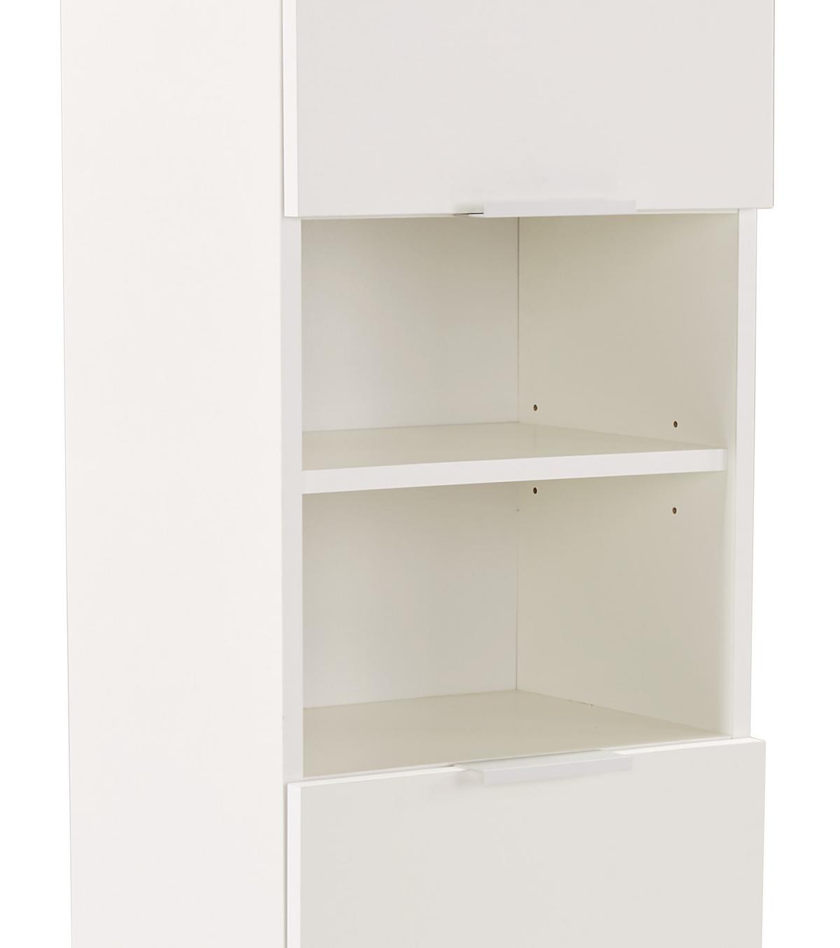 Hochschrank Mit 2 Drehtüren Turin 5 40cm Weiß/Eiche Dekor - Eiche Wotan/Weiß, MODERN, Holzwerkstoff (40/195/30cm)