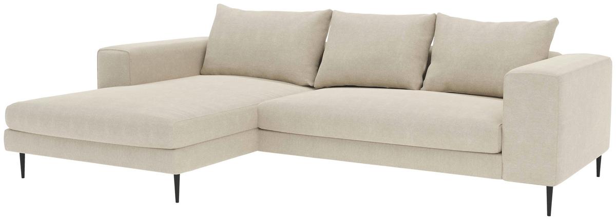 Ecksofa Aurora Ii - Beige/Schwarz, MODERN, Textil (170/325cm) - Trendmanufaktur
