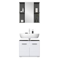Badezimmer Pearl New Snol Anthrazit, Weiß 2-teilig - Anthrazit/Weiß, KONVENTIONELL, Holzwerkstoff (70/188,5/29,6cm)