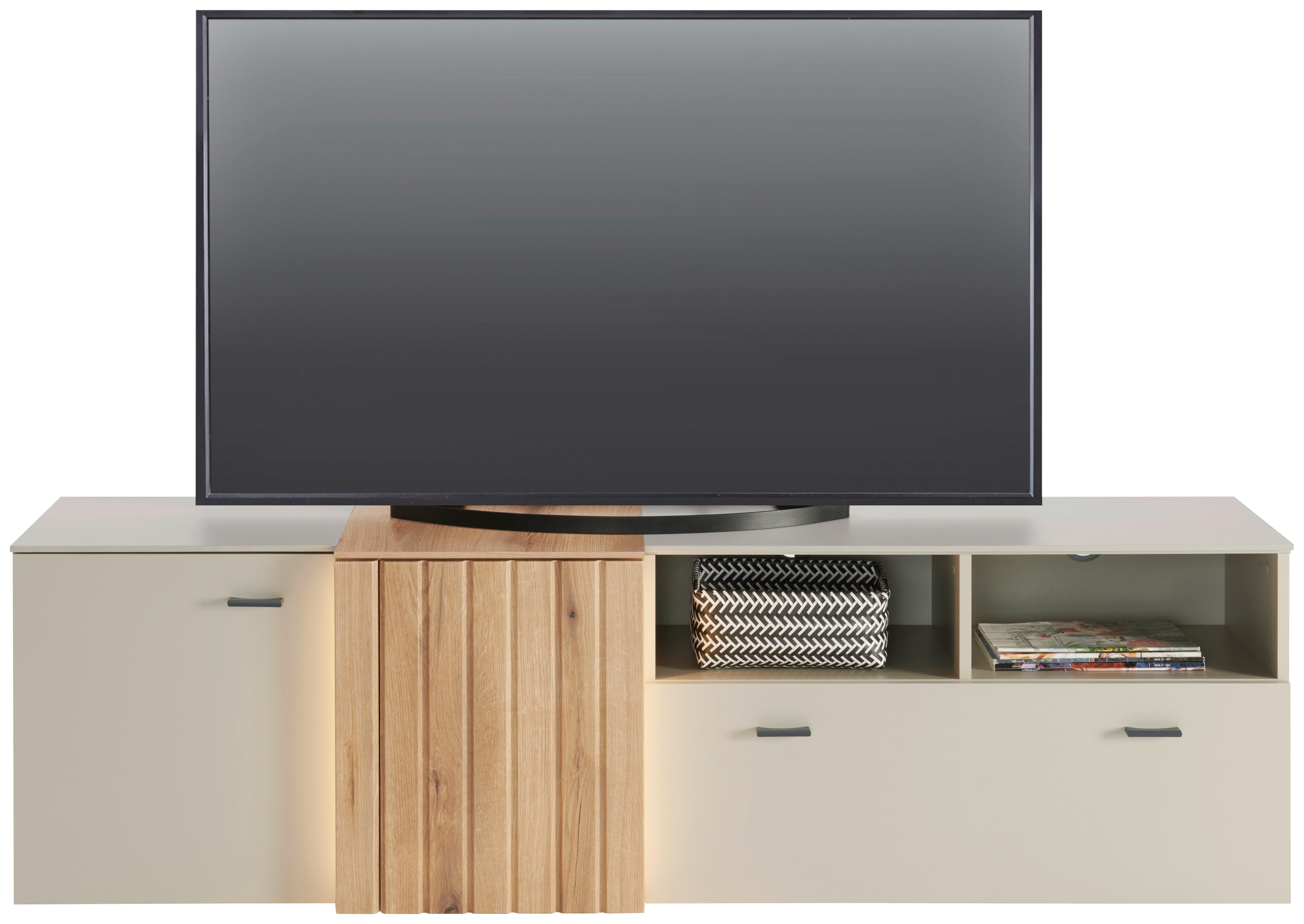 KOMODA POD TELEVIZI SANTANA - Moderní, kov/kompozitní dřevo (177,9/51,5/44,8cm)