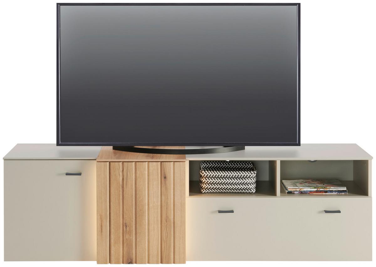 KOMODA POD TELEVIZI SANTANA - Moderní, kov/kompozitní dřevo (177,9/51,5/44,8cm)