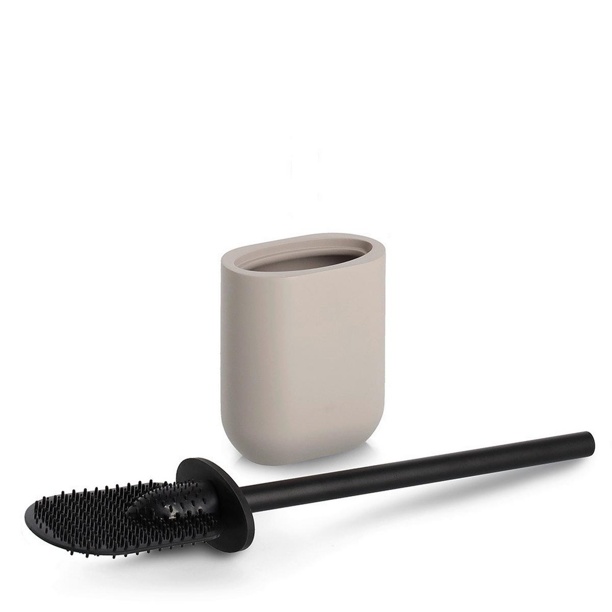 BAD-ACCESSOIRE-SET Kunststoff, Greige, 4--Teilig. - Greige, Basics, Kunststoff (50/35/35cm) - Zeller Present