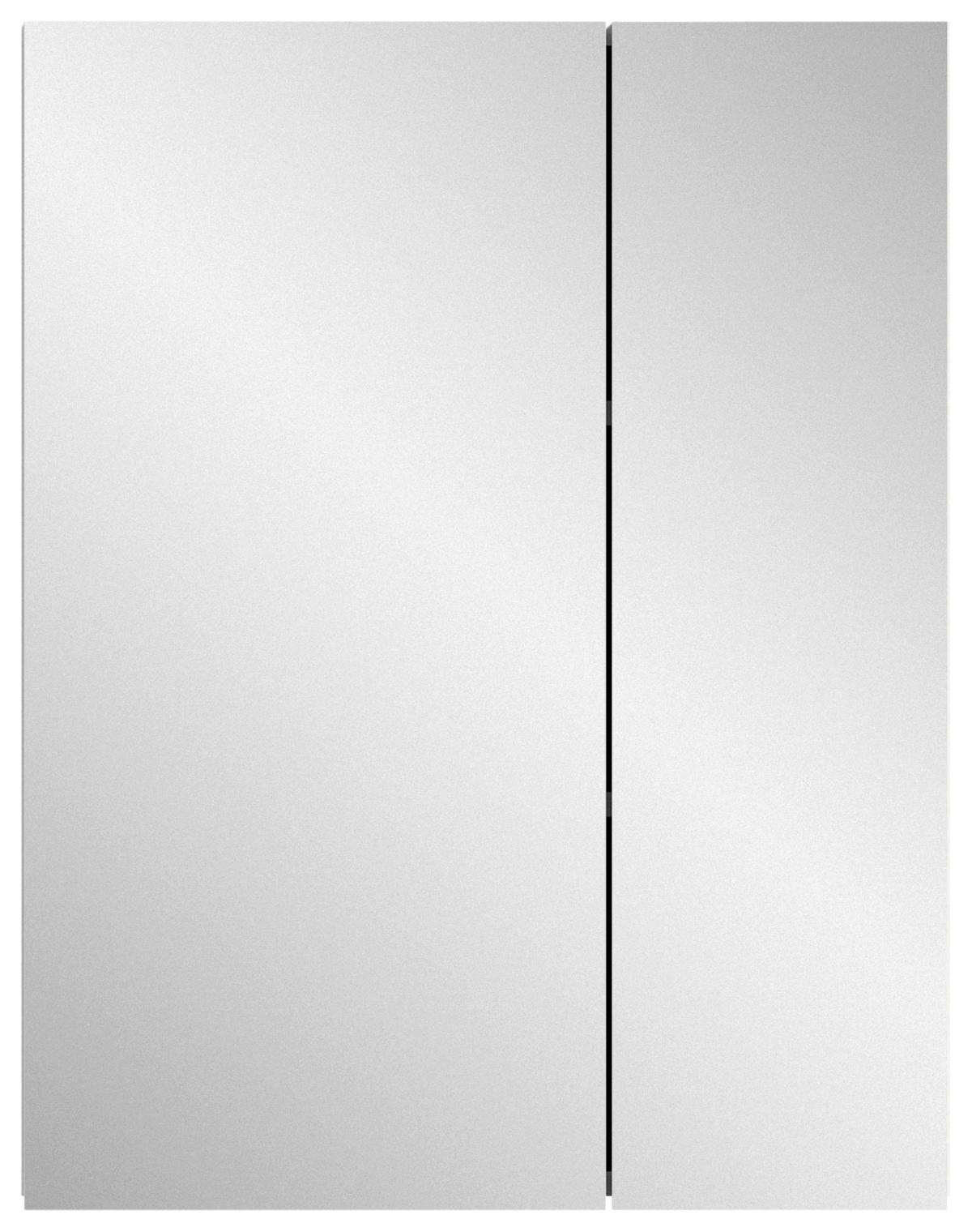 Badezimmer Vira 2--teilig. Weiß inkl. LED - Weiß Hochglanz/Schwarz, MODERN, Holzwerkstoff (60cm) - MID.YOU