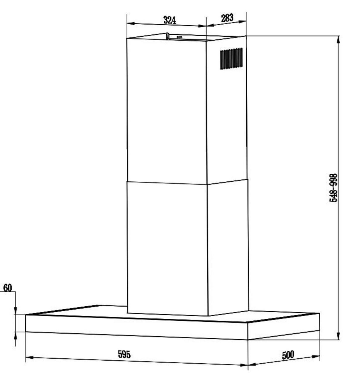 Dunstabzugshaube Respekta Sira Edelstahlfarben B: 59,5 cm - Edelstahlfarben, Basics, Metall (59,5/55-100/50cm) - Respekta