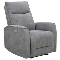 Polohovatelné Tv křeslo Leon, šedé - šedá/černá, Konvenční, textil/plast (85/105/97cm) - Ondega