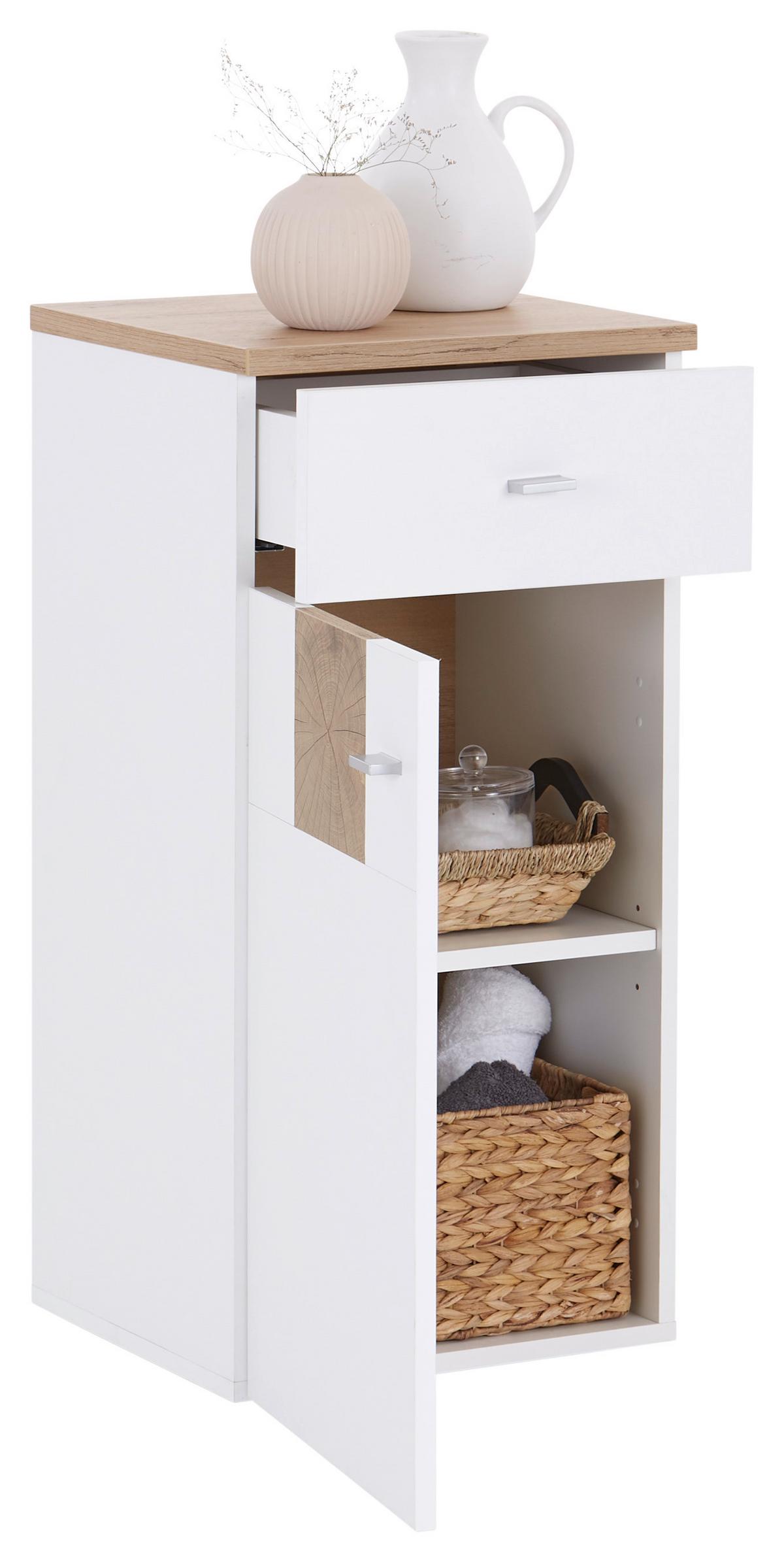 Unterschrank Daniel Daels 3 B: 40 cm Weiß/Artisan Eiche - KONVENTIONELL, Holzwerkstoff (40/83,2/37cm)