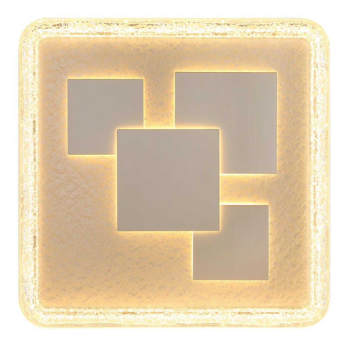 LED-Deckenleuchte 3000k, 40w - Klar/Goldfarben, Design, Kunststoff/Metall (48,8/48,8/7cm) - Globo