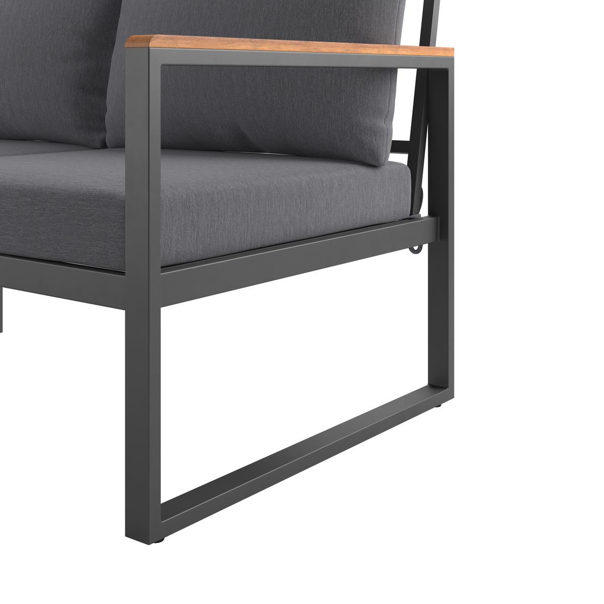 Loungegarnitur Acapulco - Weiß/Grau, MODERN, Holz/Textil (199/69/73cm) - Beldano