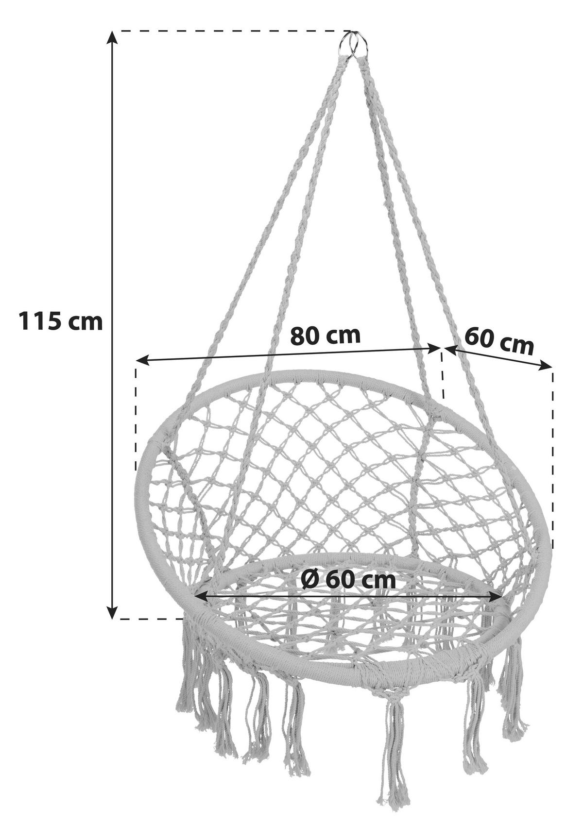 Függőfotel X28000260 - szürke, Basics, textil/fém (80/115/60cm)