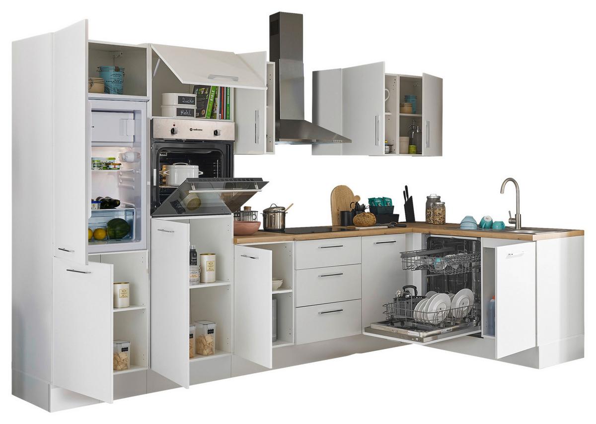 Eckküche Turin Weiß/Eiche Dekor 340x175 cm - Weiß/Eiche Artisan, Basics, Holzwerkstoff (340/175cm) - MID.YOU