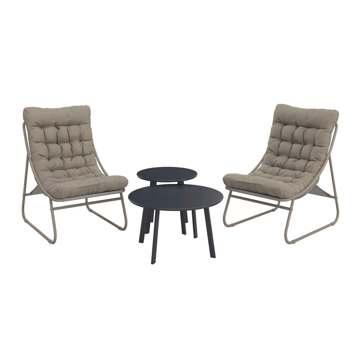 Gartensessel Nora - Beige, MODERN, Textil/Metall (62/85/87cm) - Luca Bessoni