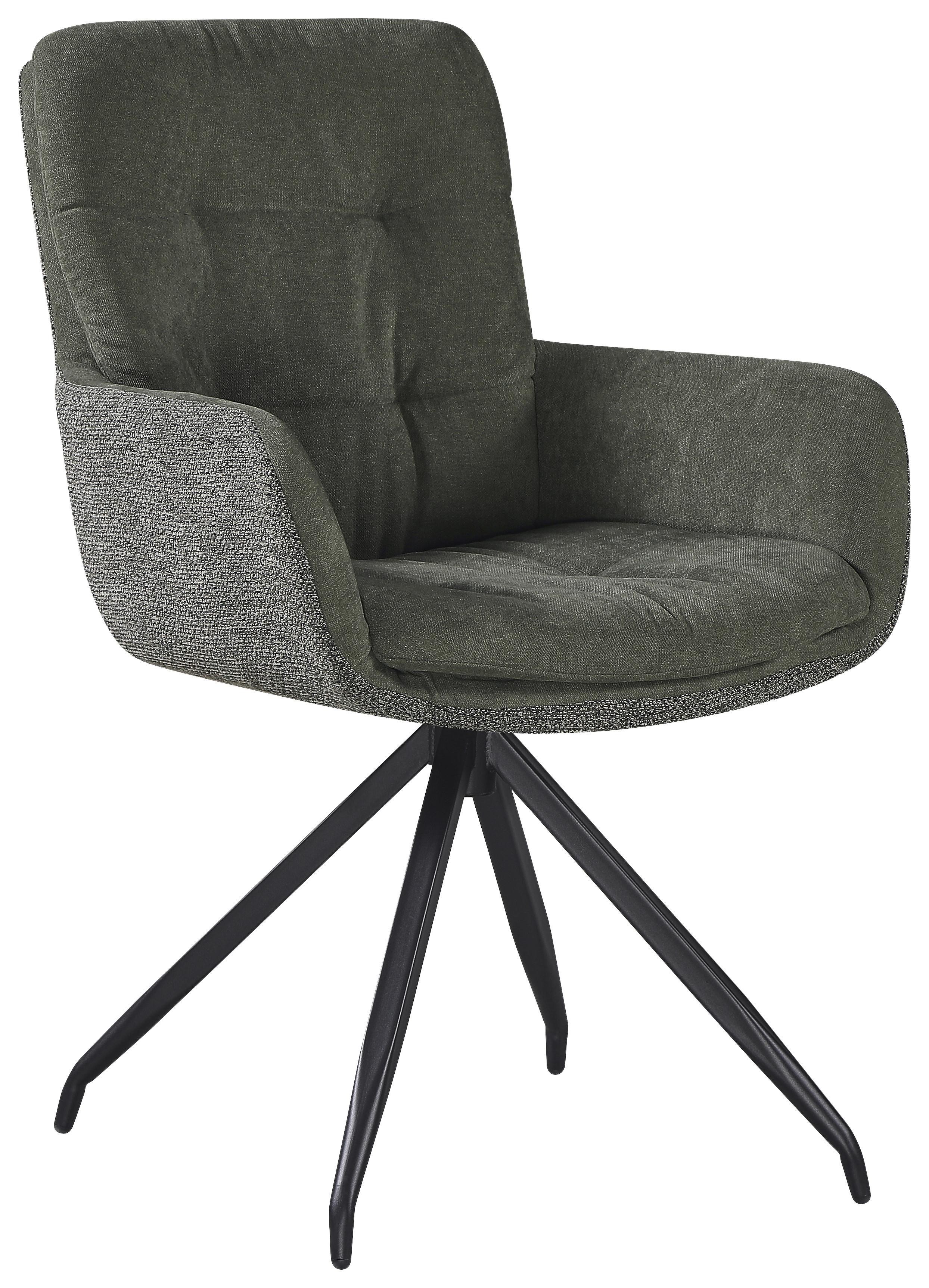 ŽIDLE S PODRUČKAMI NOVA - černá/zelená, Moderní, kov/textil (61/89/67cm) - Premium Living