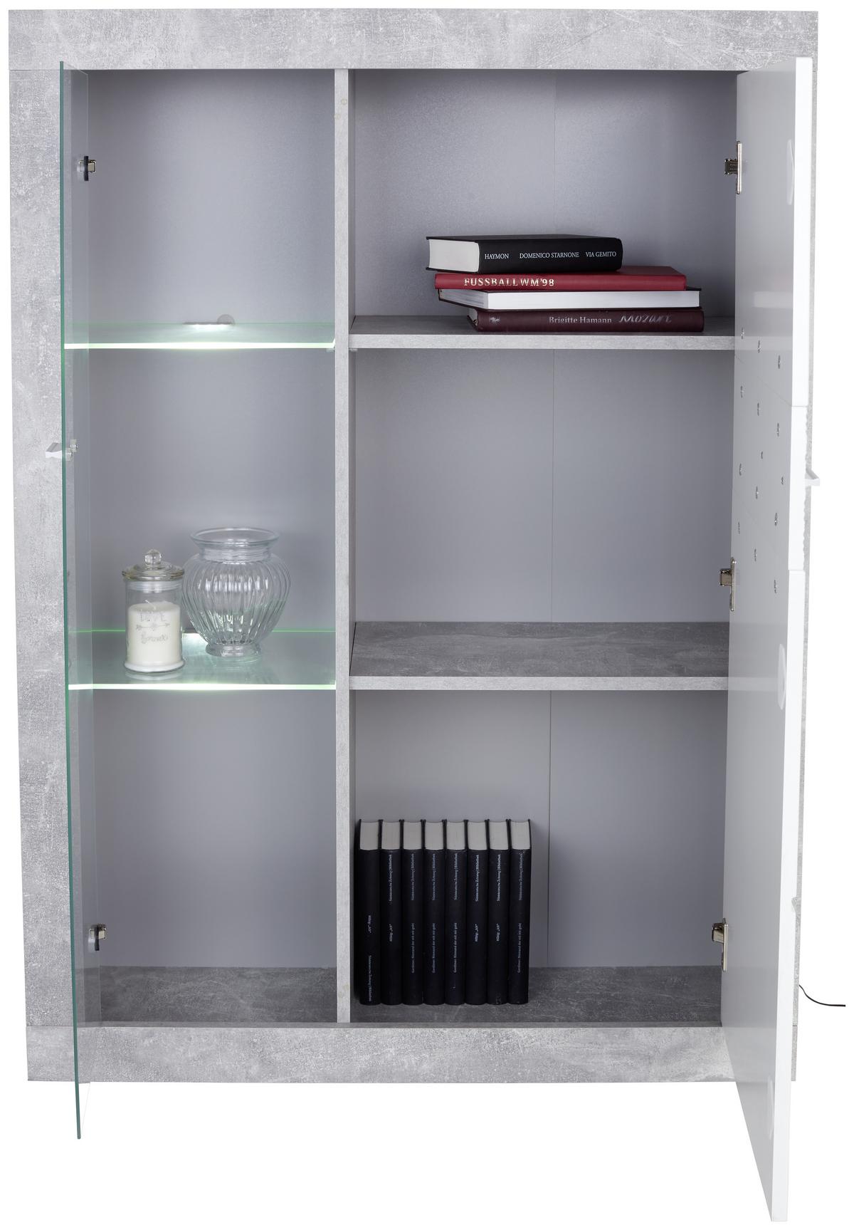 VITRÍNA MALTA - čierna/sivá, Modern, kompozitné drevo/plast (96/132/35cm)