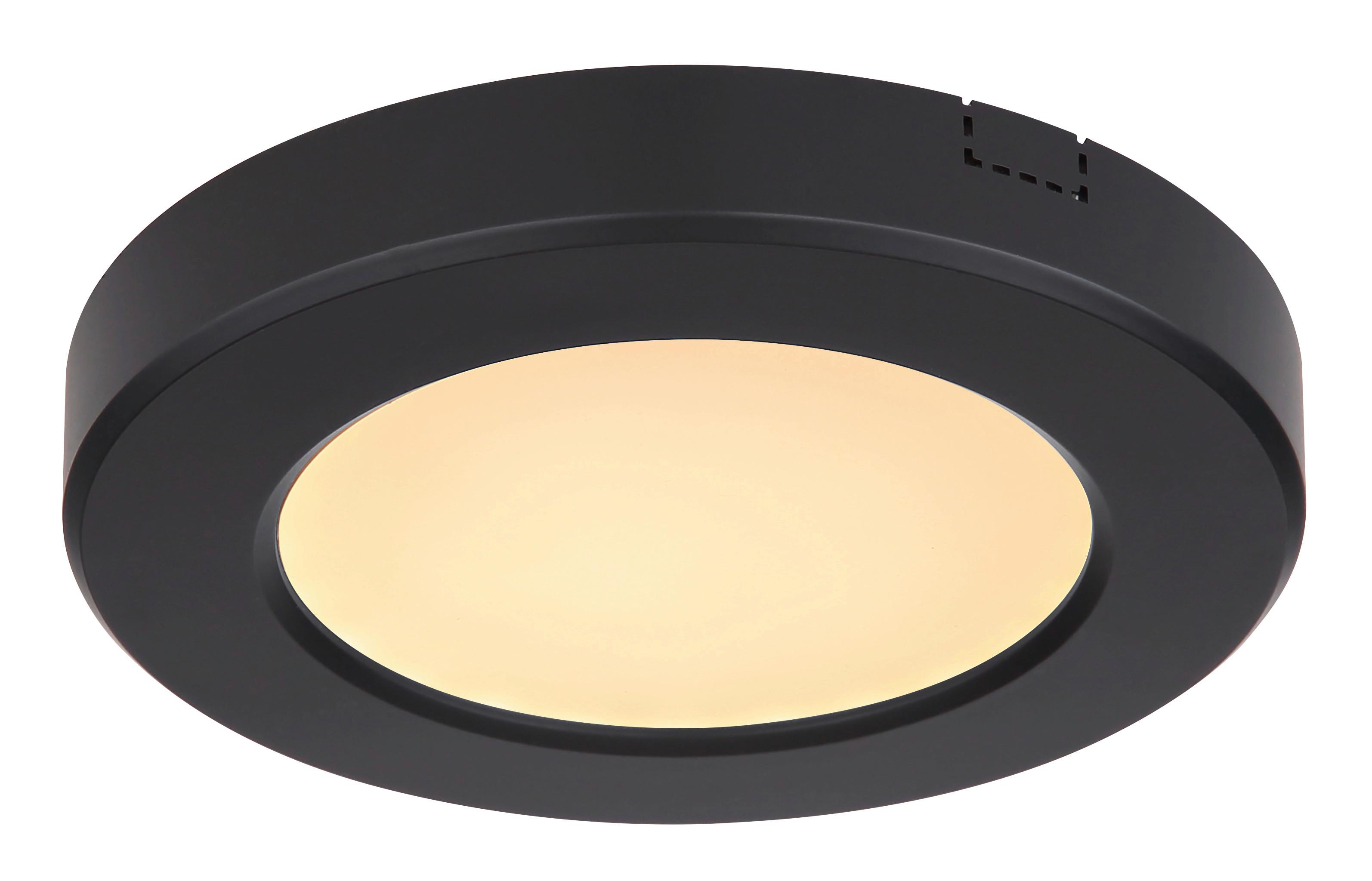 Led-deckenleuchte Lasse Ø 12,6 Cm - Opal/Schwarz, Basics, Kunststoff (12,6/1,8cm) - Globo