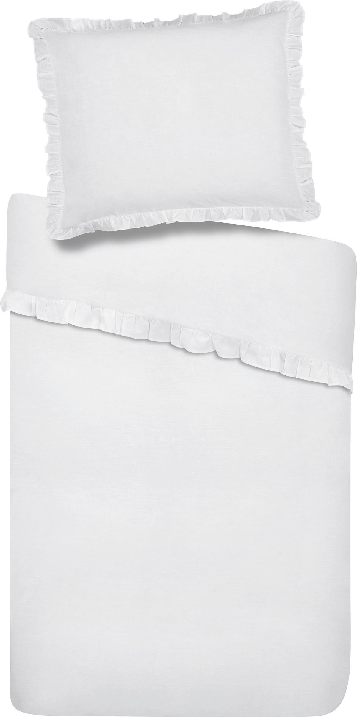 POVLEČENÍ Ruschen, 70/90 140/200cm - bílá, Romantický / Rustikální, textil (140/200cm) - Zandiara