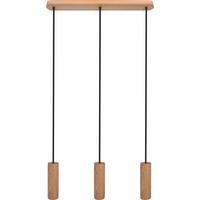 Hängeleuchte 8520344 madera 3/Eiche/Schwarz - Schwarz/Naturfarben, Natur, Holz (52/90-140cm)