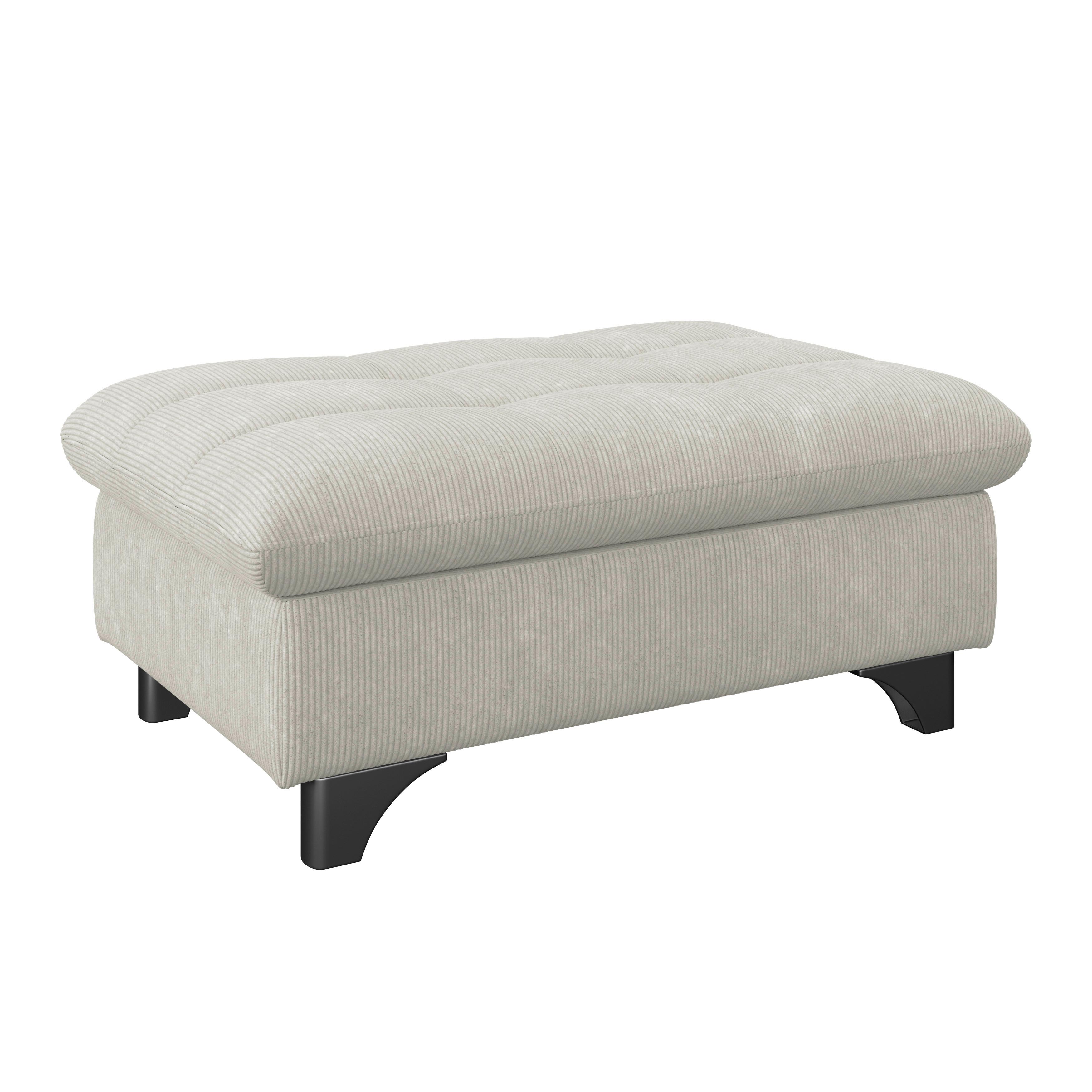 Hocker Gemini Elfenbeinfarbig, B: 108cm - Chromfarben/Elfenbein, KONVENTIONELL, Textil (108/46/108cm)