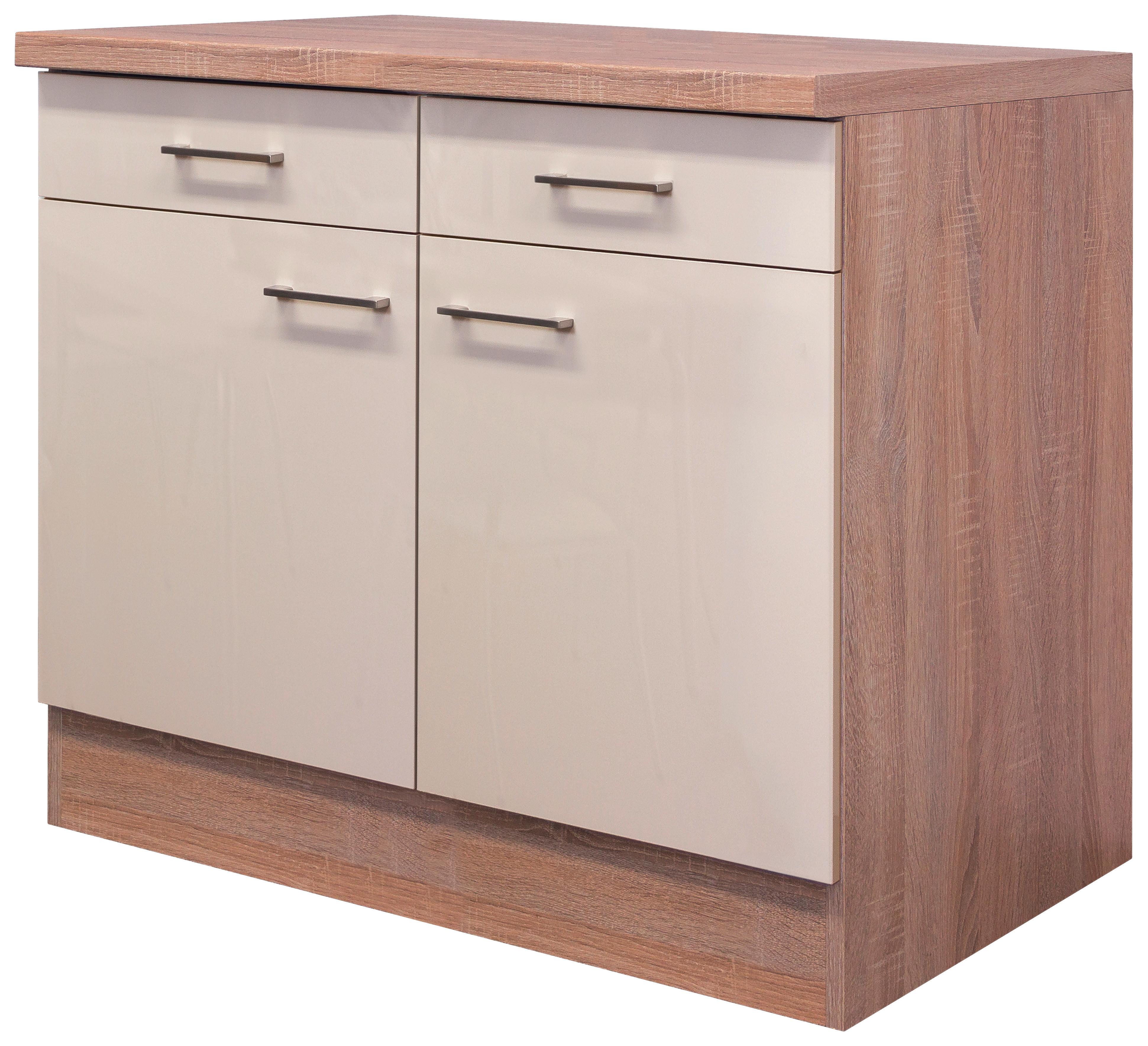 Kuchyňská spodní skříňka NEPAL US 100 - Sonoma dub/kašmírová, Moderní, kov/kompozitní dřevo (100/86/60cm) - MID.YOU