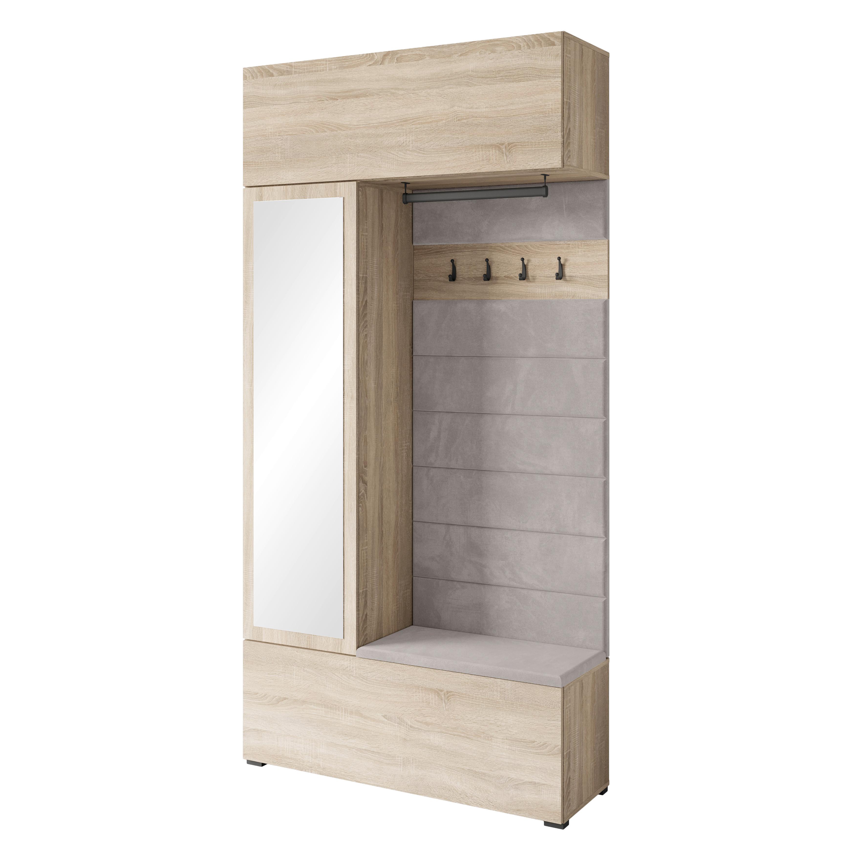 PREDSIEŇOVÝ NÁBYTOK GARDEROBE TEJO - dub sonoma, Design, kompozitné drevo (115/231,9/37,5cm) - P & B