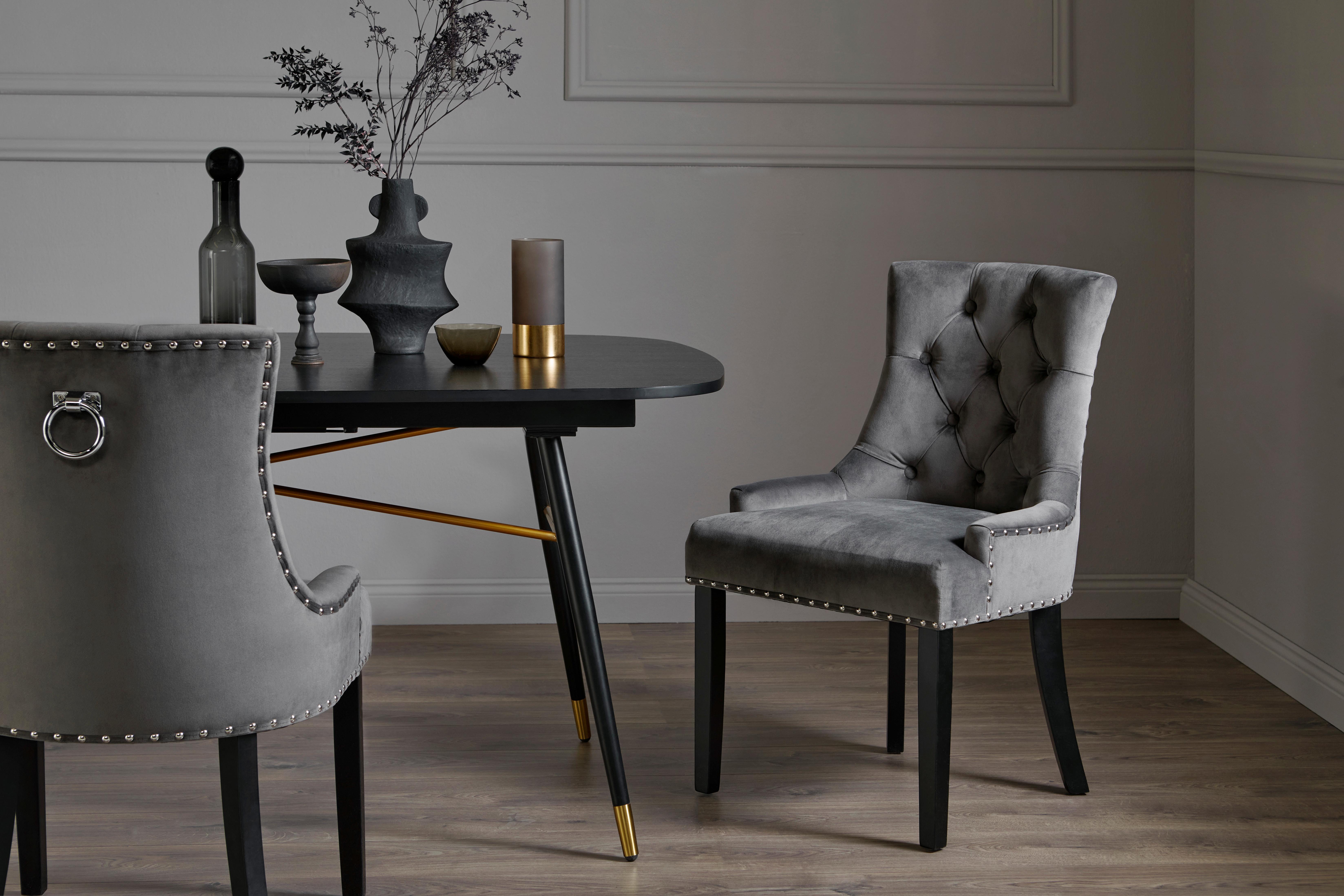 Stuhl Savik Devon Anthrazit/Schwarz B: 56 cm - Anthrazit/Schwarz, MODERN, Holz/Textil (56/62,5/91cm) - Livetastic