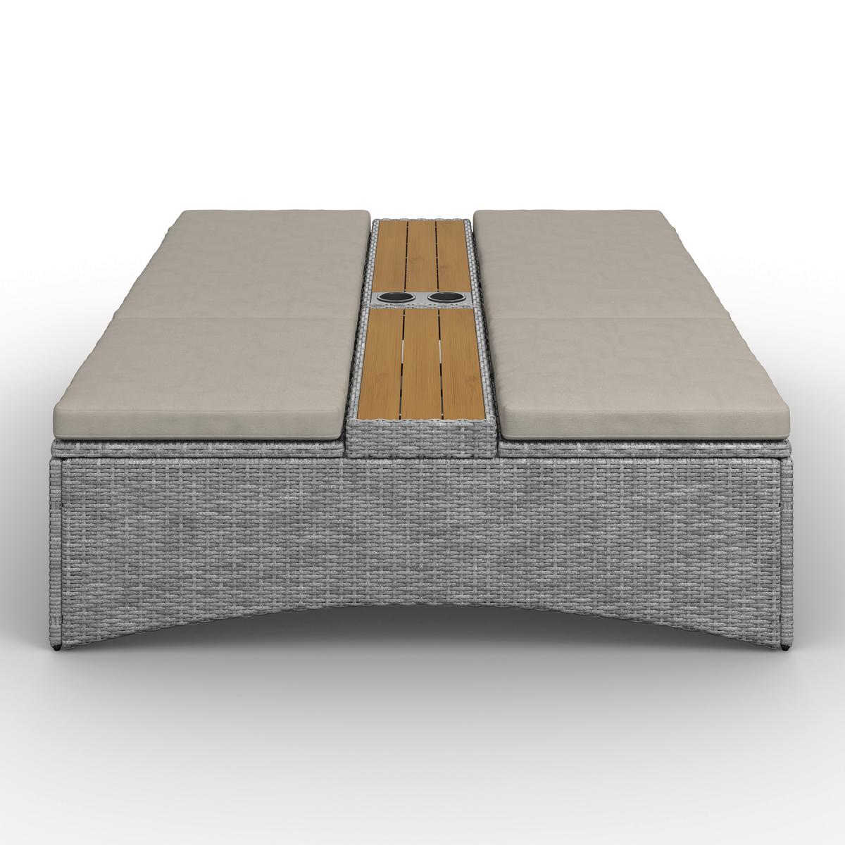 ZÁHRADNÉ LEŽADLO MONERO - sivá, Modern, kov/drevo (201cm) - Bessagi Garden