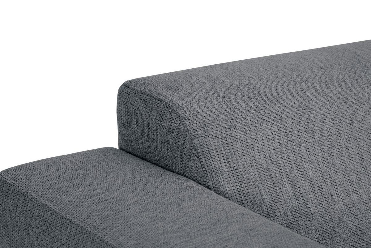 3-Sitzer-Sofa Oslo Dunkelgrau B: 218 cm - Dunkelgrau/Schwarz, Design, Textil (218/77/93cm) - MID.YOU