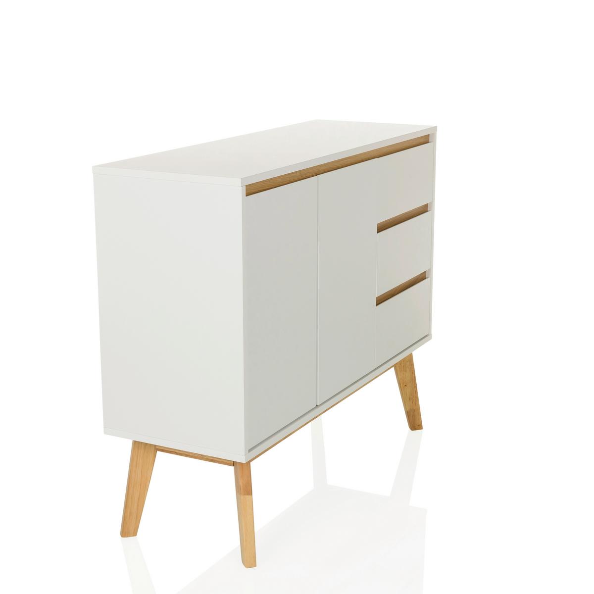 Sideboard Tarolo Weiß B: 97 - Hellbraun/Weiß, MODERN, Holzwerkstoff (97/34/80cm) - MID.YOU