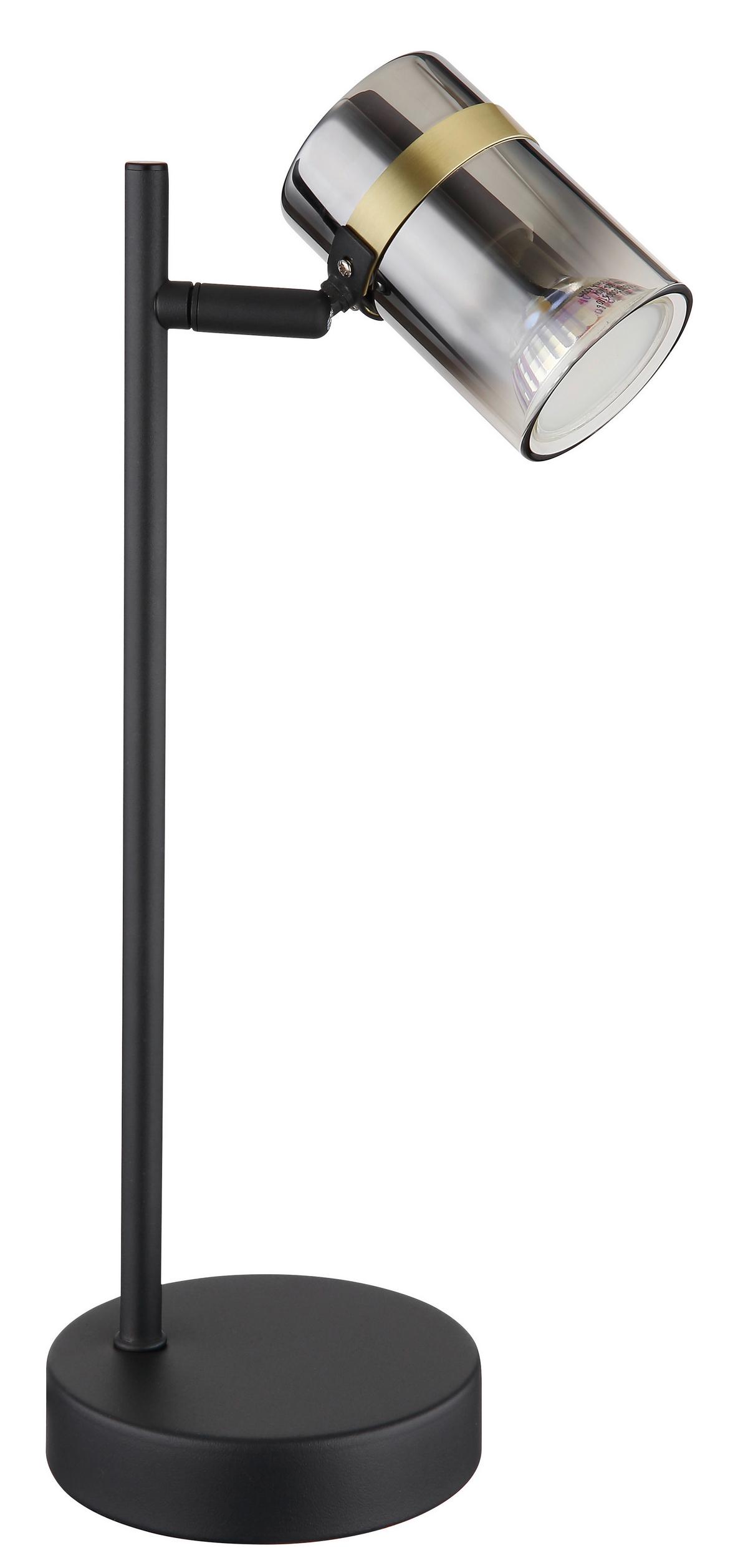Tischleuchte 57916t - Messingfarben/Schwarz, Design, Glas/Kunststoff (13,2/12/35cm) - Globo