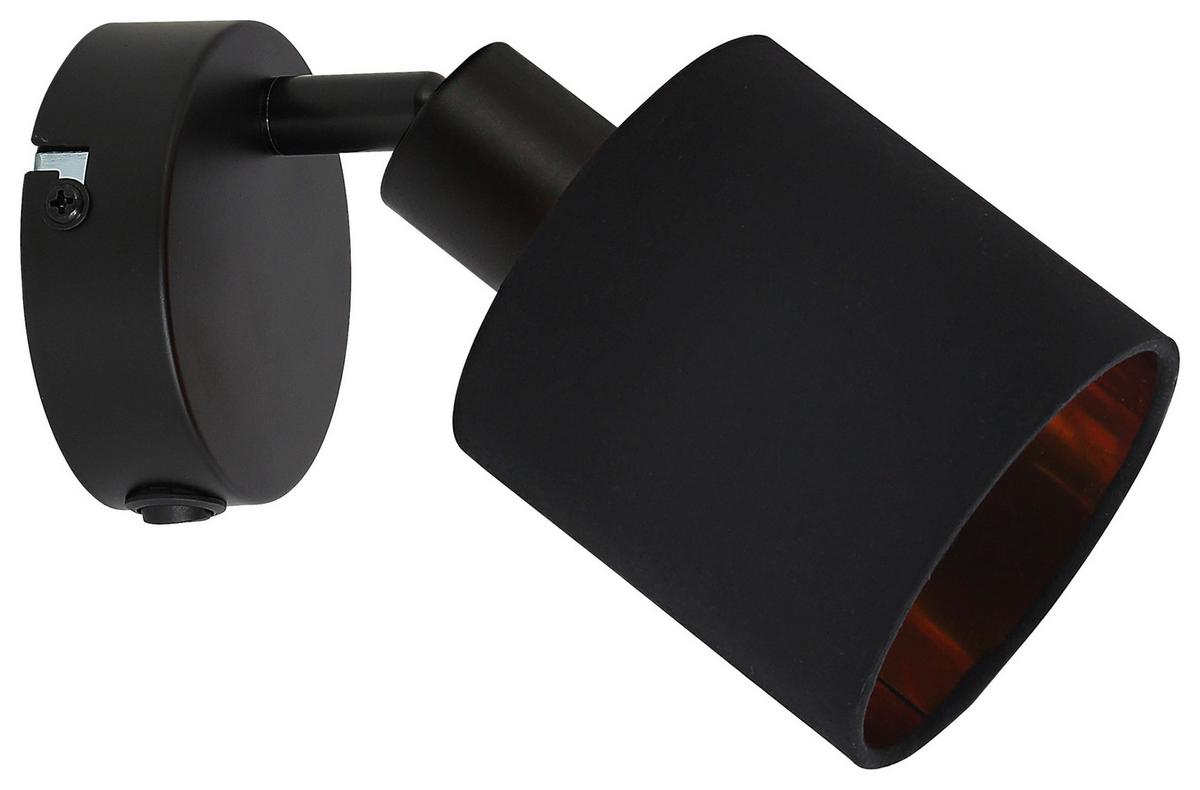 Bodové svítidlo Goldi, E14 LED max. 15Watt - černá/barvy zlata, Moderní, kov/textil (16,5/10/20cm) - Mömax