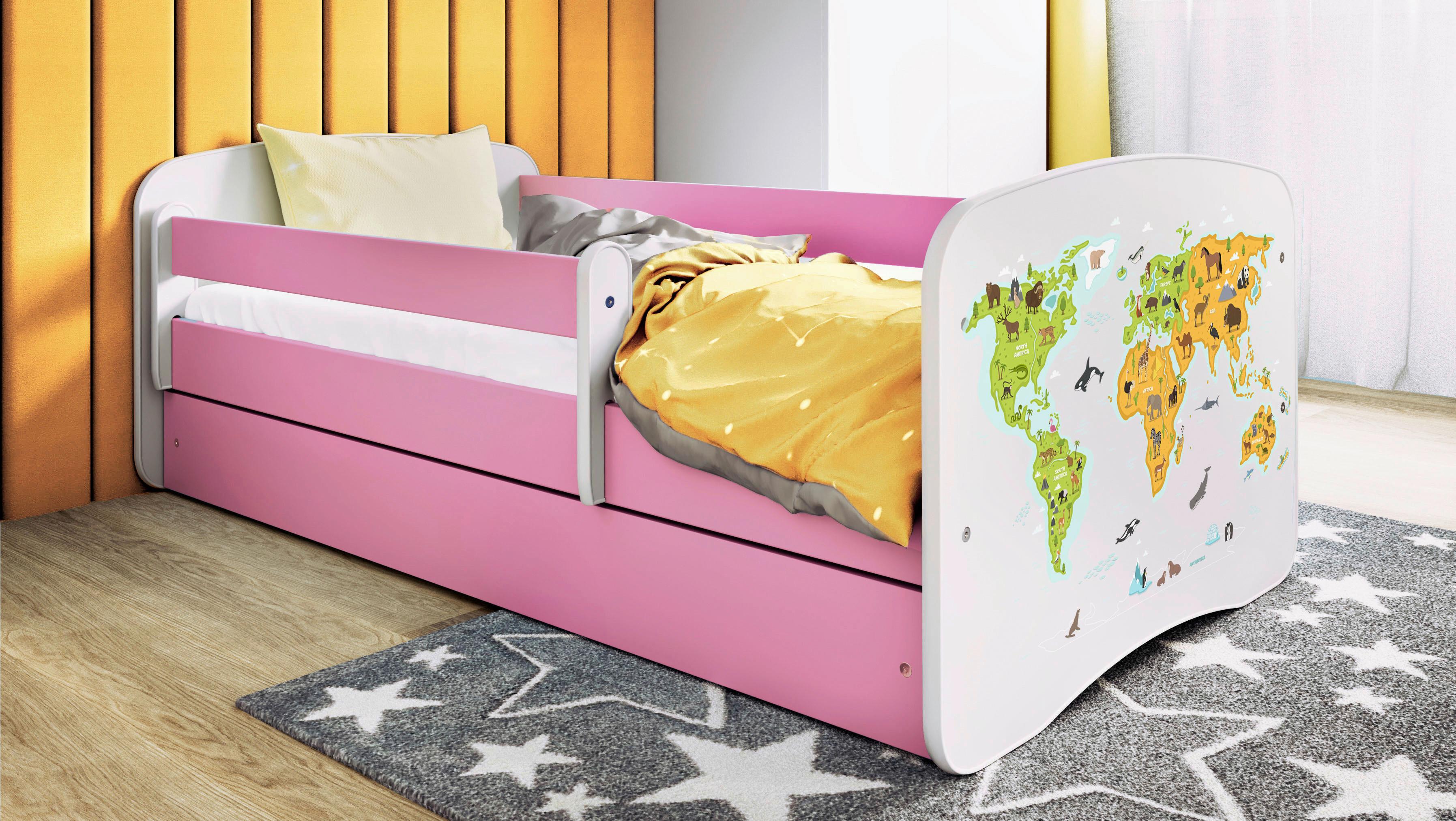 Kinder-/Juniorbett Babydreams inkl. Matratze 80x160 - Pink/Birkefarben, MODERN, Holz/Holzwerkstoff (80/160cm) - MID.YOU