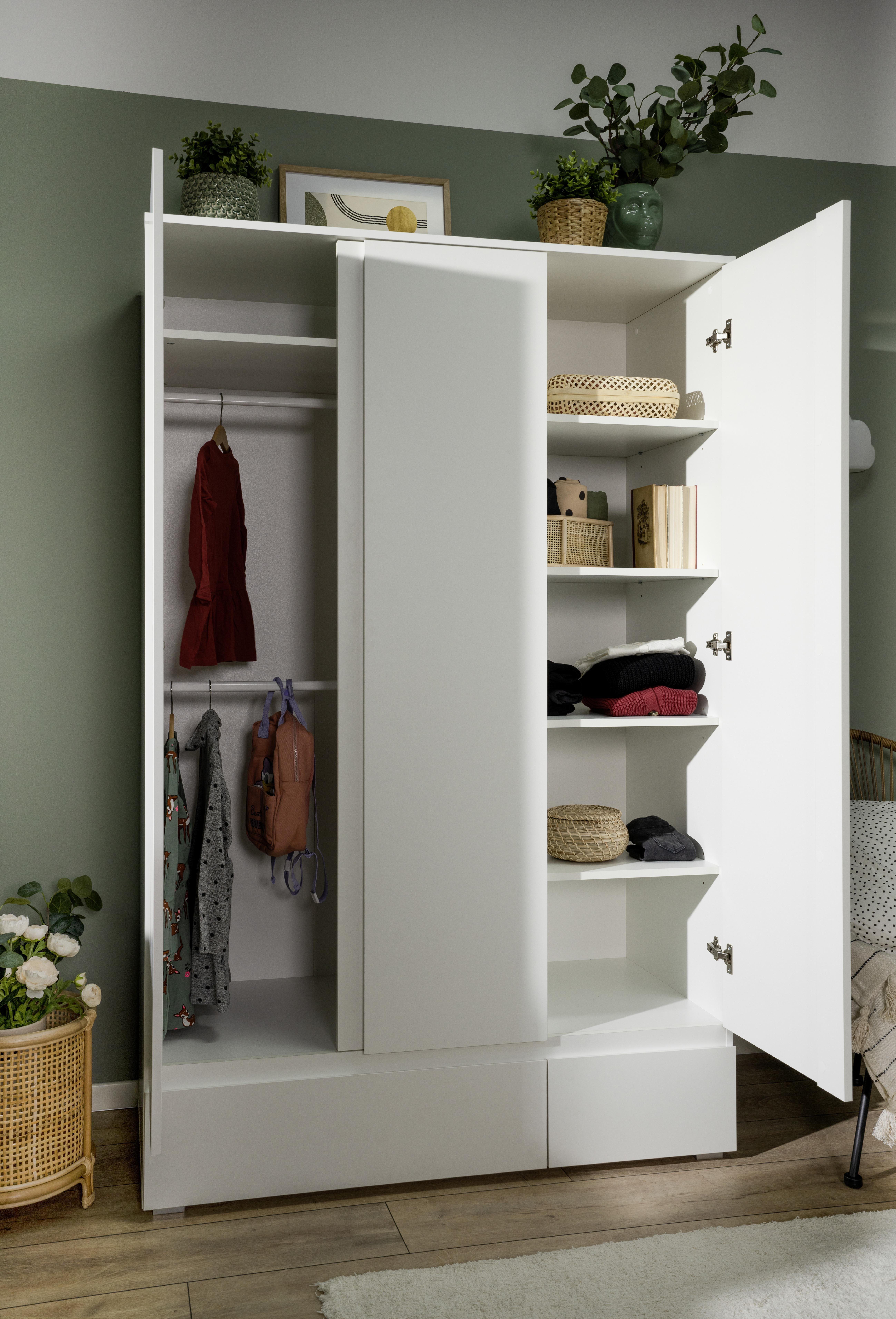 Drehtürenschrank in Weiß