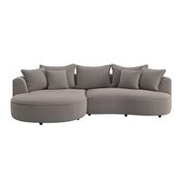 Rohová sedačka LEVI, ľavá, cappuccino, so 7 vankúšmi - čierna/cappuccino, Modern, textil/plast (168/287cm)