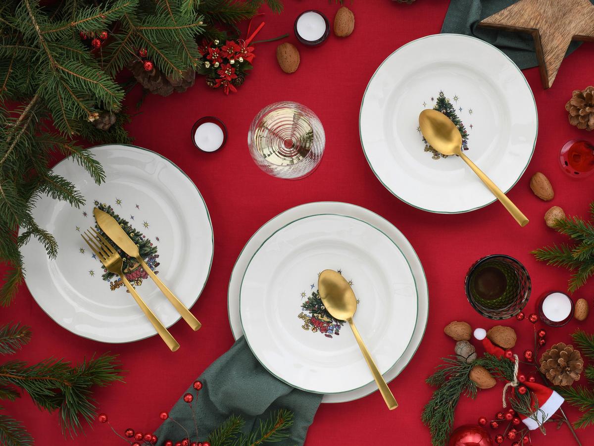 Tafelservice 12 -teilig. Steingut, Multicolor/Weiß - Multicolor/Weiß, Basics, Keramik - Creatable
