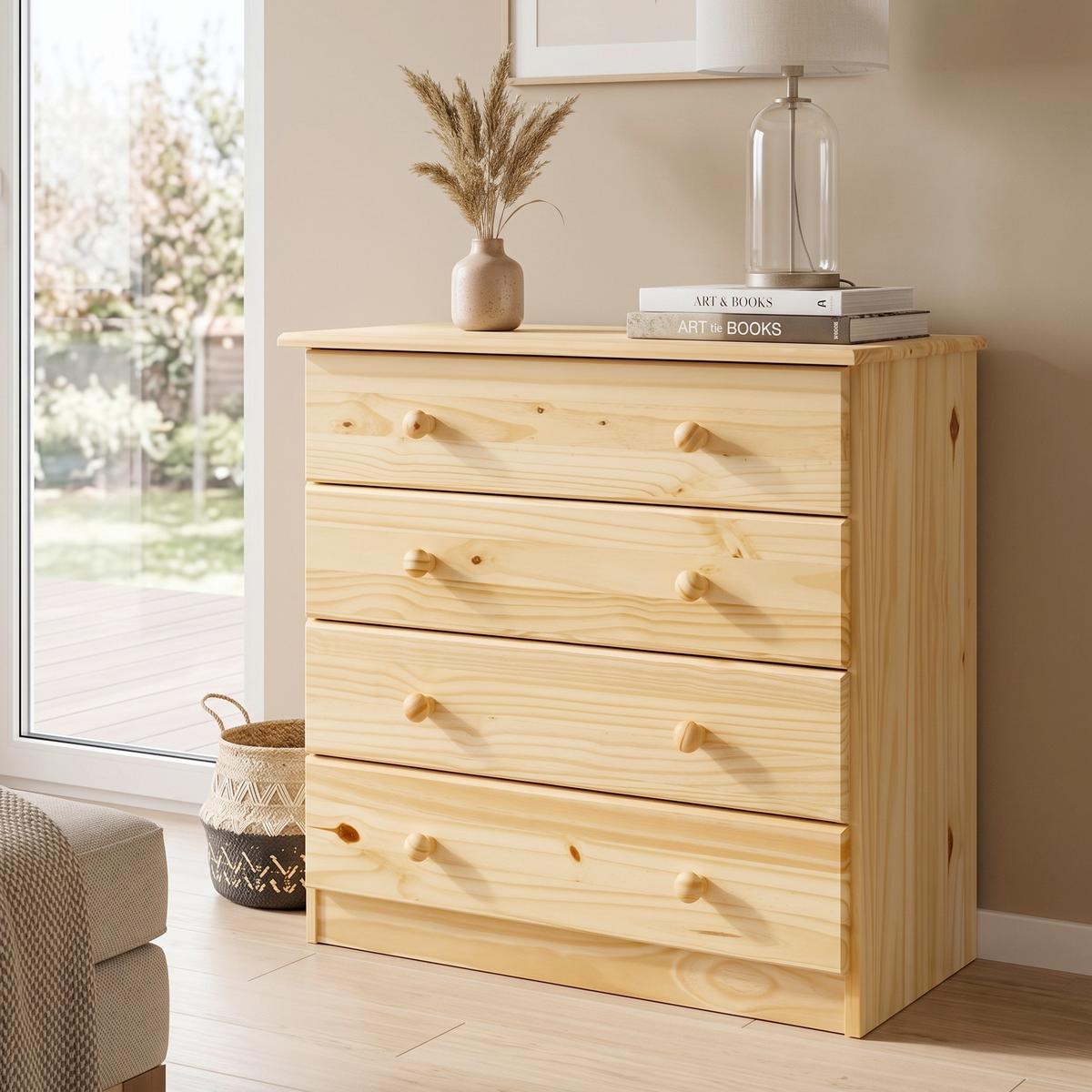 KOMMODE Naturfarben B: 79cm - Naturfarben, Design, Holz (79/75/40cm) - MID.YOU