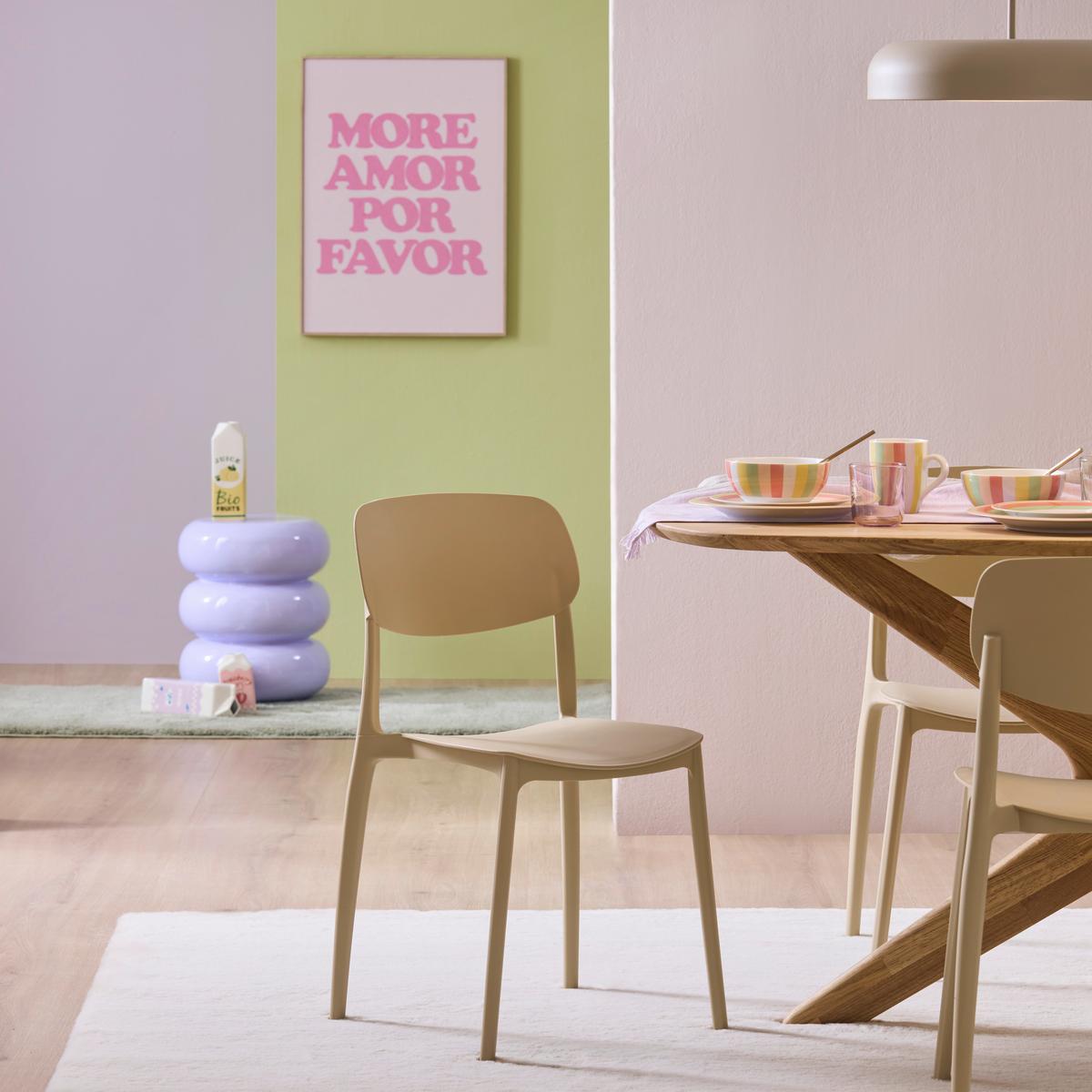 Stohovateľná stolička JIŘÍ *CENOVÝ TRHÁK* béžová - béžová, Modern, plast (44/78/49cm) - Based