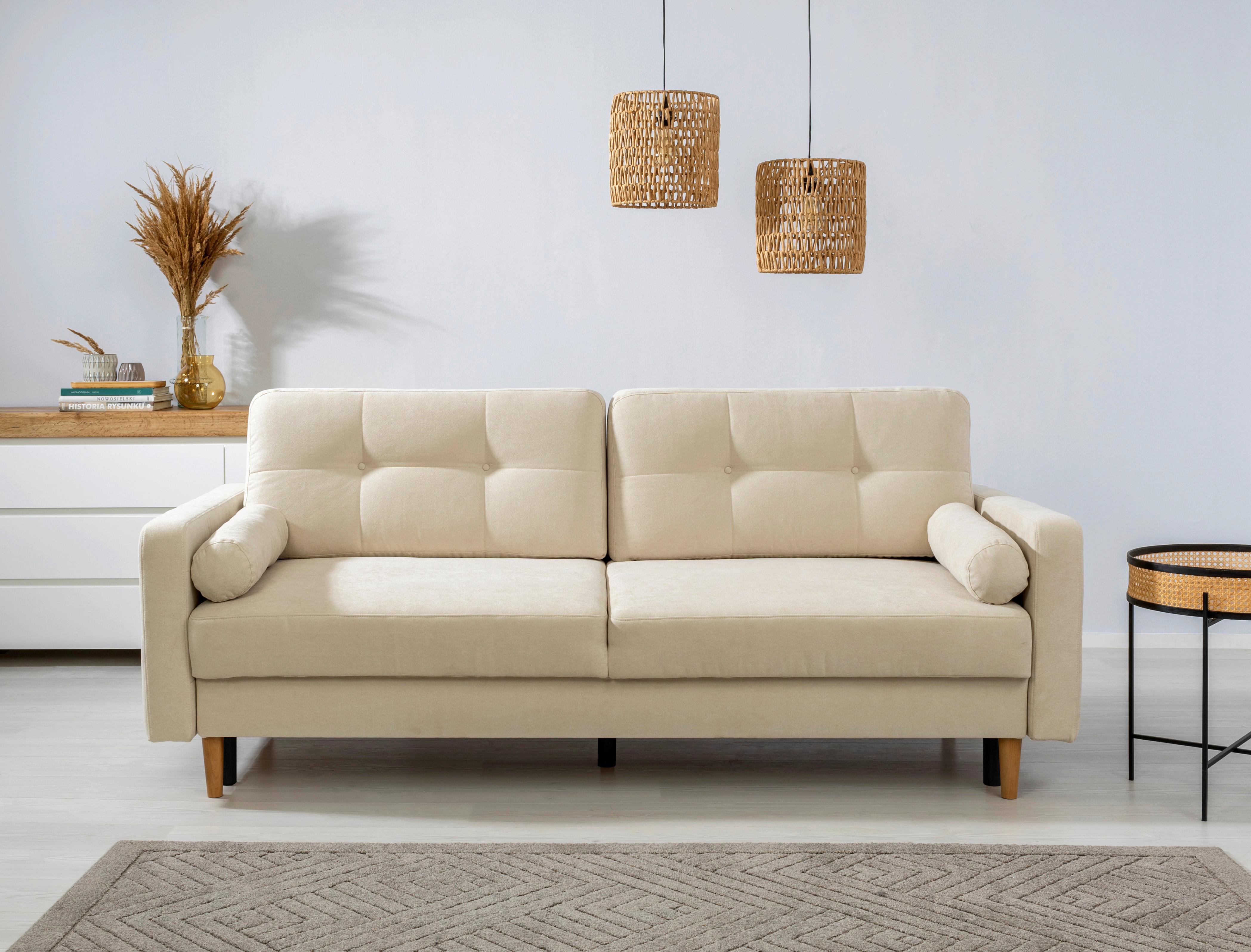 Schlafsofa Noret Beige B: 222cm - Beige/Buchefarben, Design, Textil (222/93/99cm) - MID.YOU