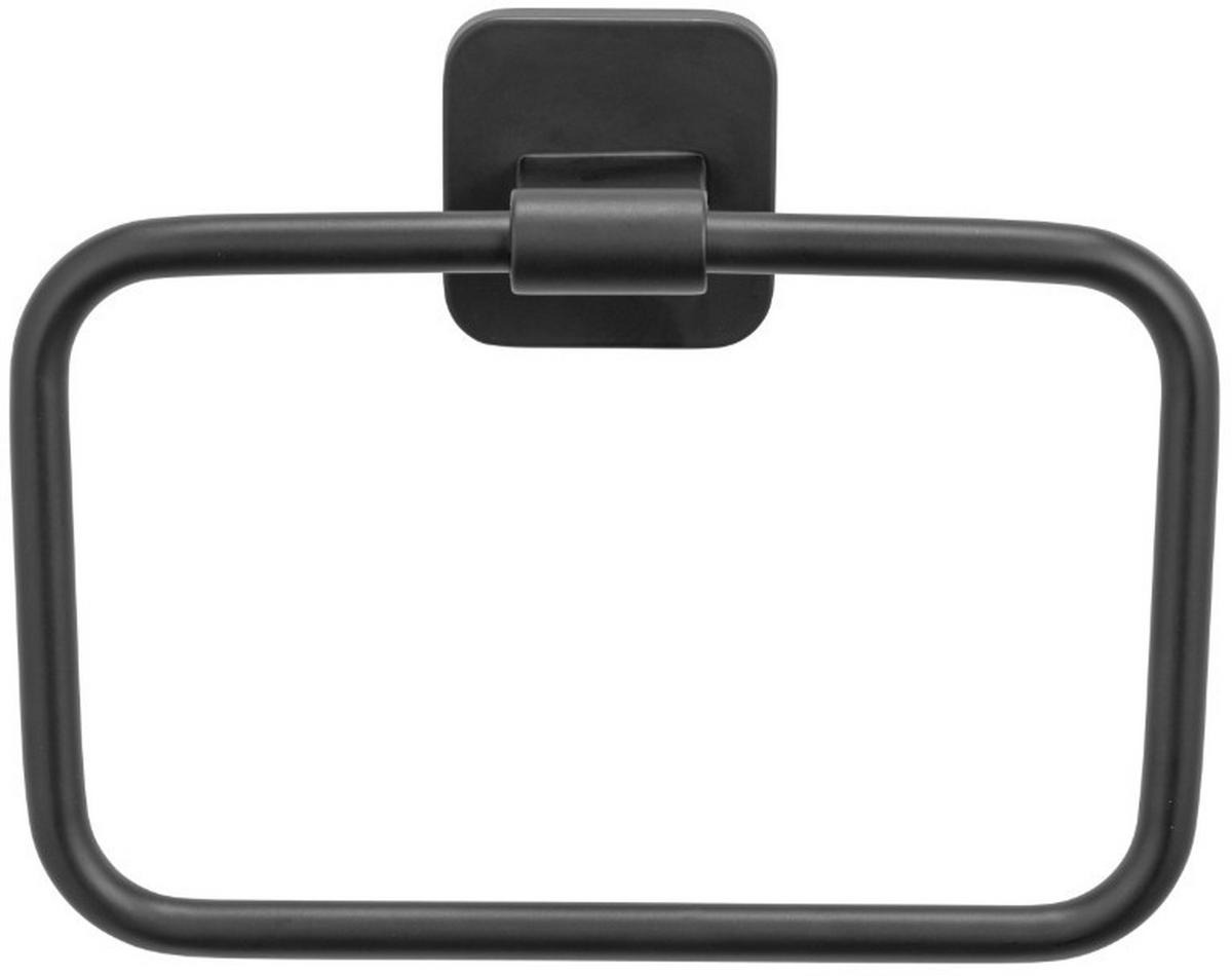 Handtuchhalter Porto Black Schwarz B: 19 cm - Schwarz, MODERN, Metall (19/14,5/6cm) - Wenko