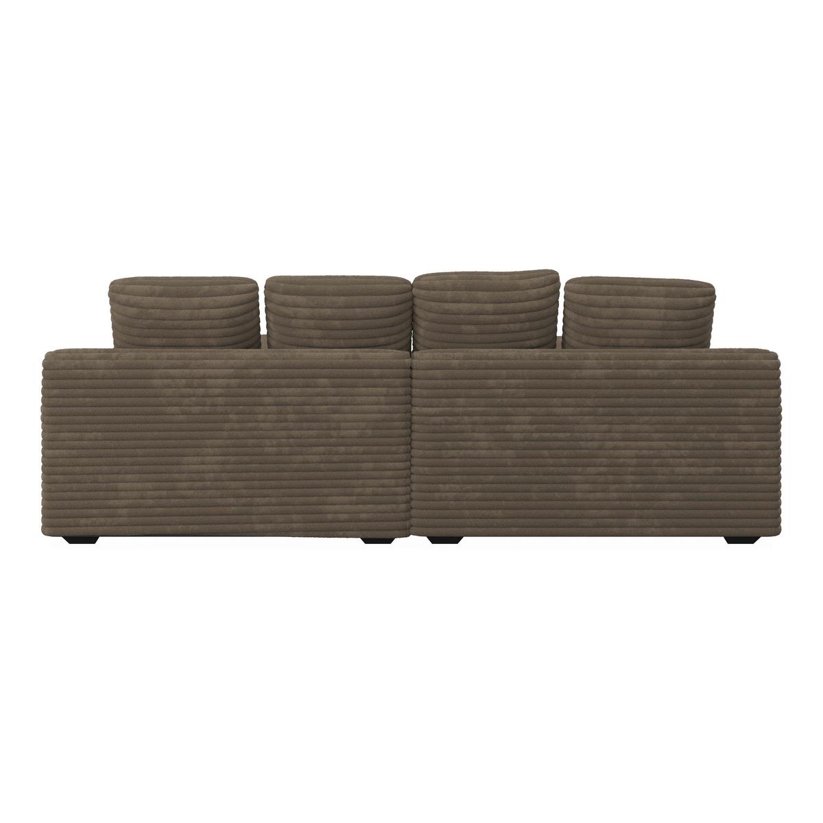 Velká pohovka ELEONORA, hnědý manšestr, max. 360 kg - černá/hnědá, Moderní, dřevo/textil (250/97/168cm) - Bessagi Home
