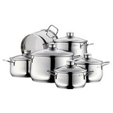 Kochtopfset Diadem Plus 6-teilig - Silberfarben, MODERN, Glas/Metall - WMF
