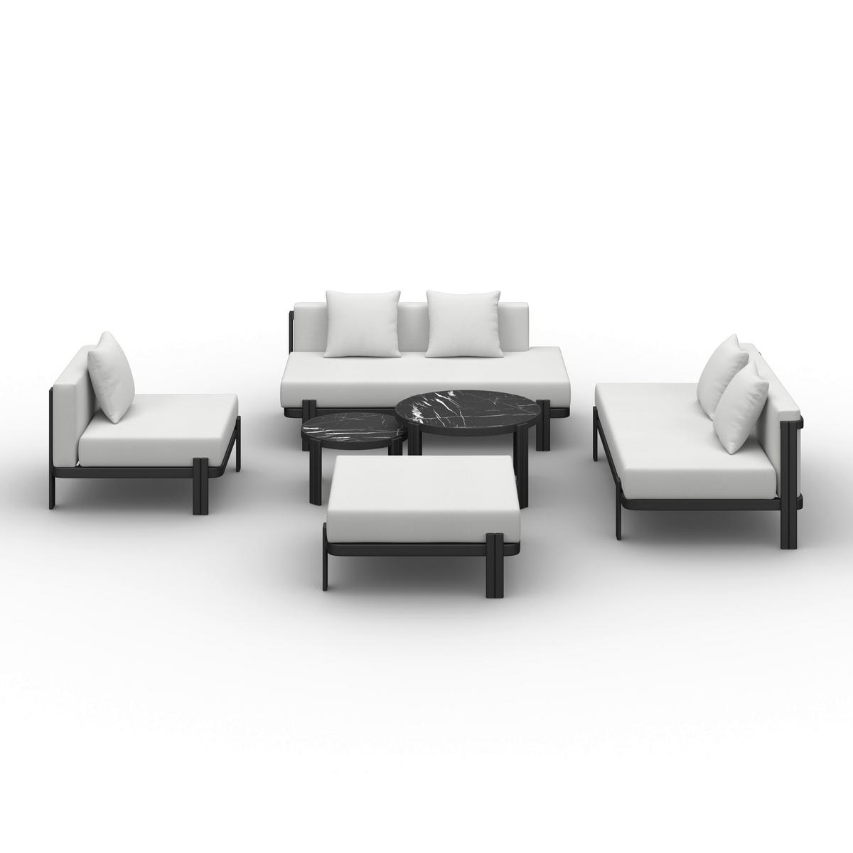 TERASOVÁ SEDACIA SÚPRAVA CHERRY - čierna/svetlosivá, Modern, kov/textil (265/73,5/265cm) - Bessagi Garden