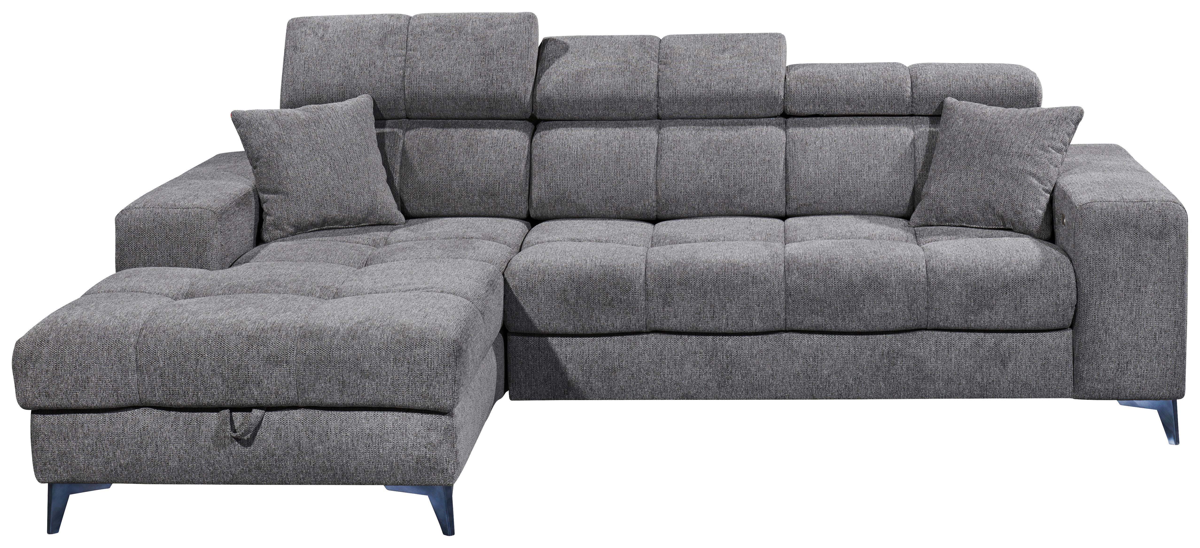 Ecksofa Sydney Anthrazit S: 172/268 cm - Anthrazit/Schwarz, KONVENTIONELL, Textil (172/268cm) - MID.YOU