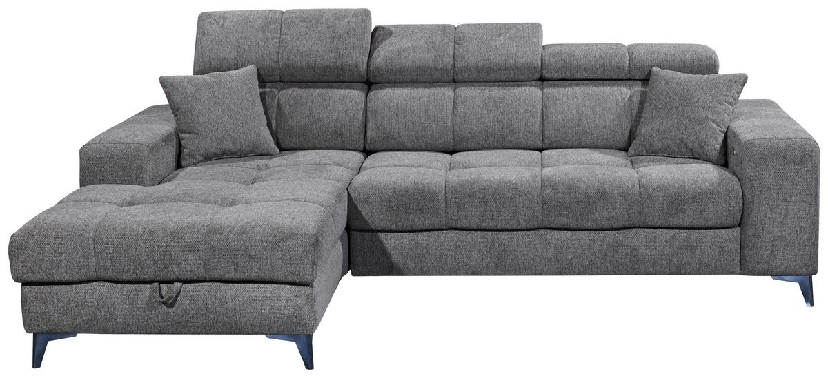 Ecksofa Sydney Anthrazit S: 172/268 Cm - Anthrazit/Schwarz, KONVENTIONELL, Textil (172/268cm) - MID.YOU