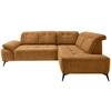 Ecksofa Fiore Goldfarben S: 272x200 cm - Goldfarben/Schwarz, MODERN, Textil (272/200cm) - Livetastic