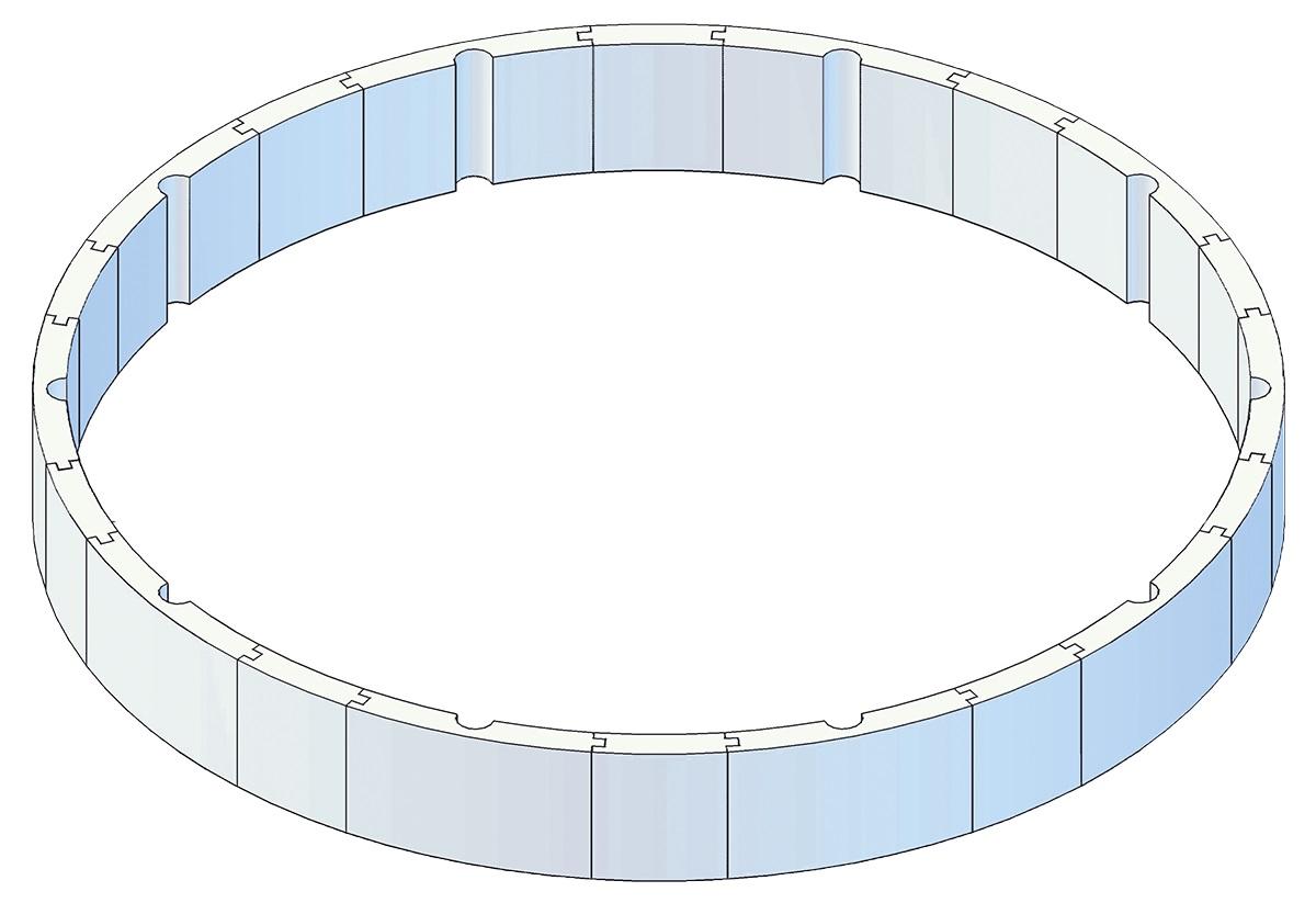 Wand-Isolationsset Protector T60 Rund Ø 550 cm - Weiß, Basics, Kunststoff (550cm)