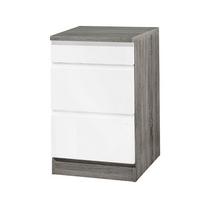 Küchenunterschrank Cardiff 50 cm Weiß/Vintage mit Laden - Weiß Hochglanz/Grau, Basics, Holzwerkstoff (50/85/60cm) - Held