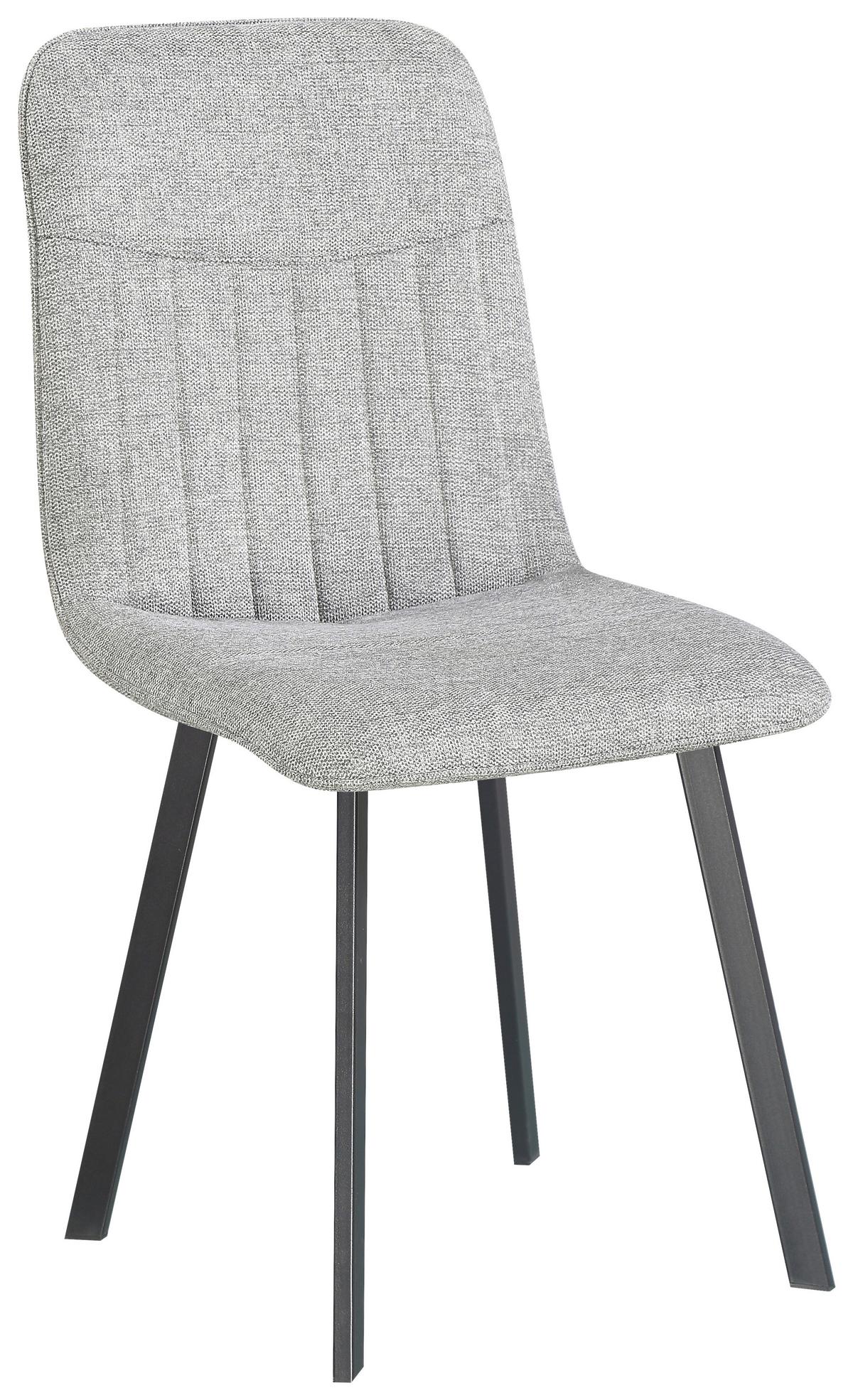 Tischgruppe Mackay 5-tlg. Weiß/textil Hellgrau, B: 140cm - Hellgrau/Weiß, KONVENTIONELL, Holzwerkstoff/Textil (140/46/75/88/80/57cm) - MID.YOU