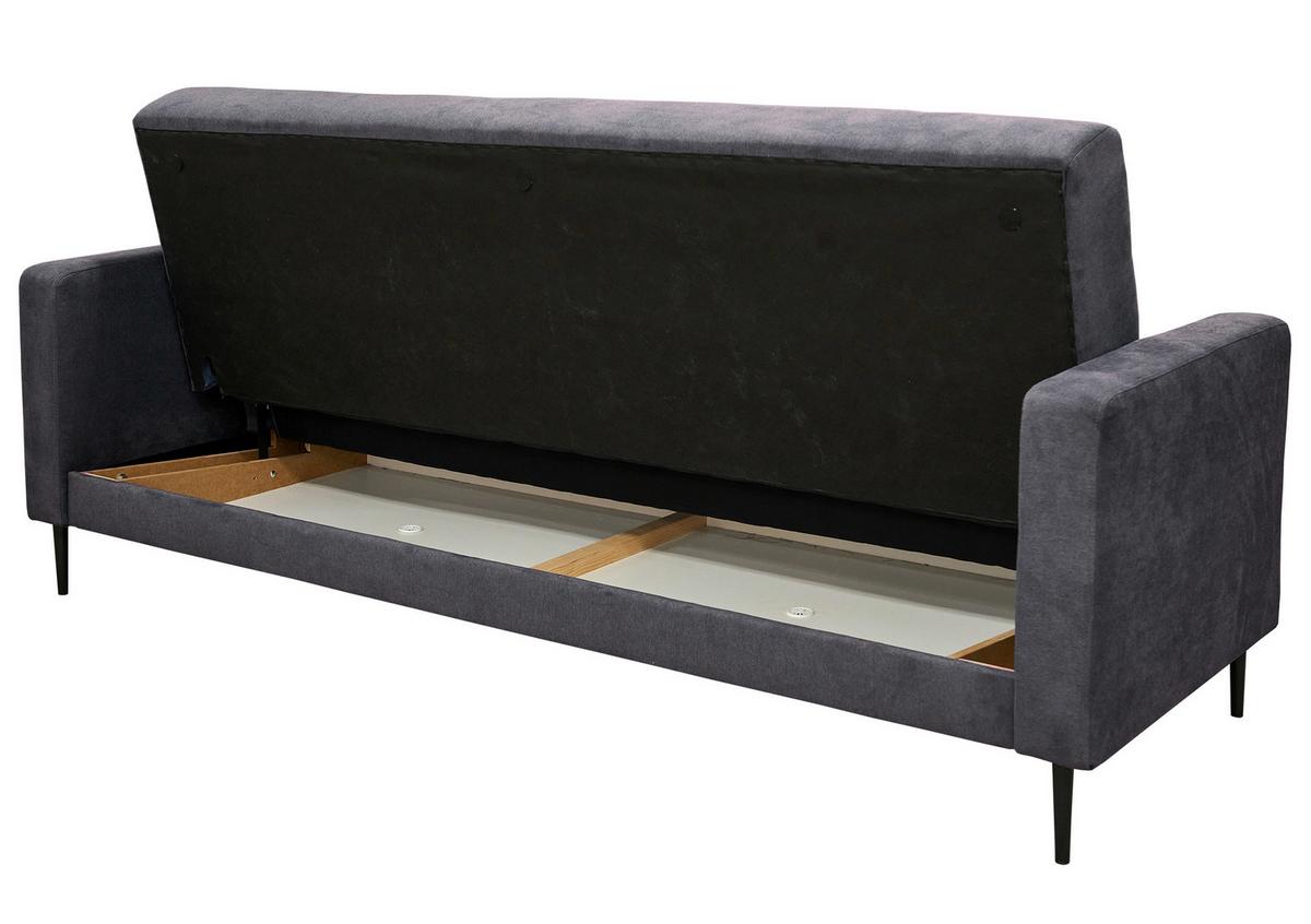 Schlafsofa Seattle Dunkelgrau B: 223cm - Dunkelgrau/Schwarz, Design, Textil (223/89/86cm) - P & B
