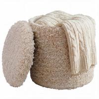 Taburet, š: 40 cm - béžová, Design, textil (40/45/40cm) - Livetastic