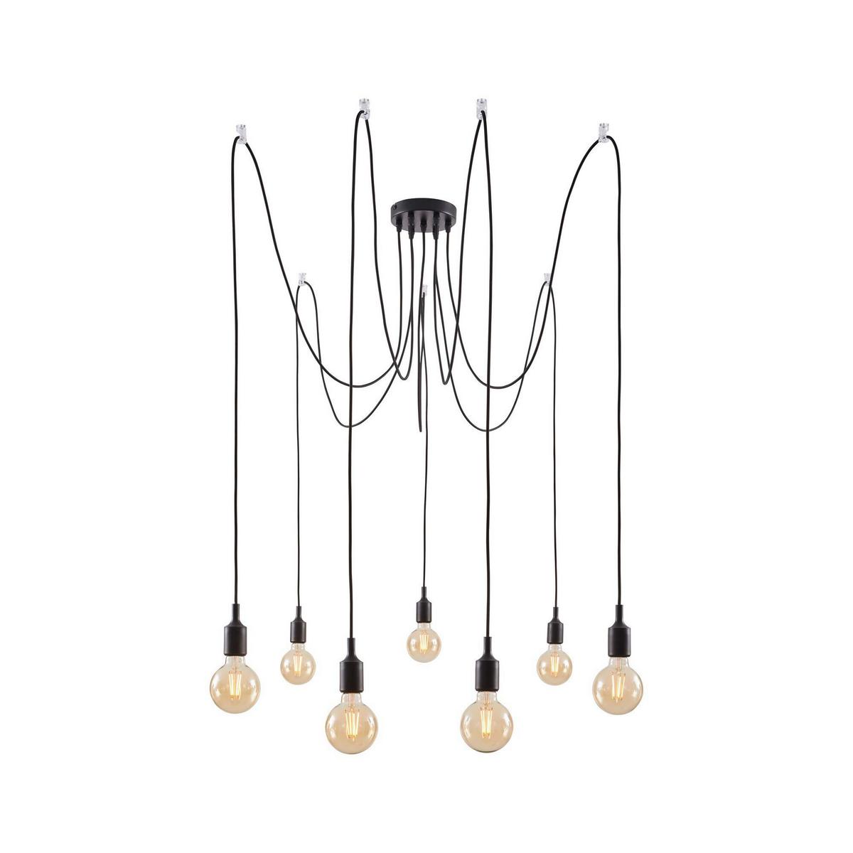 Hängeleuchte H: 200 cm 7-Flammig - Schwarz, Basics, Metall (15,0/200,0cm) - Paulmann