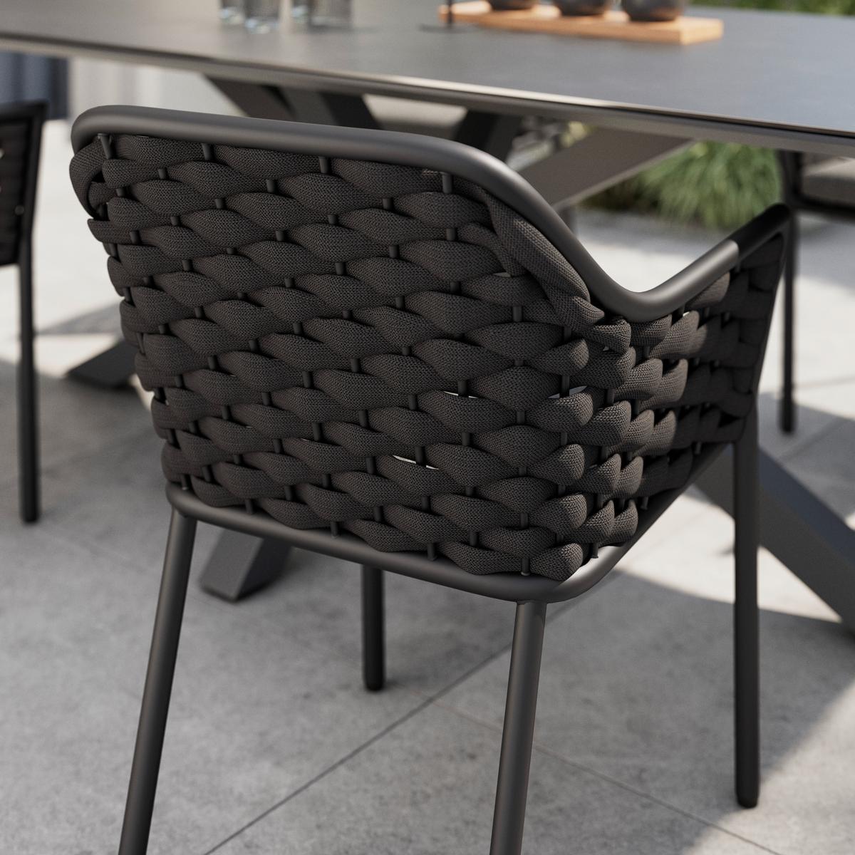 ZAHRADNÍ ŽIDLE LOUISA - antracitová, Moderní, kov/textil (57/79/58cm) - Mömax